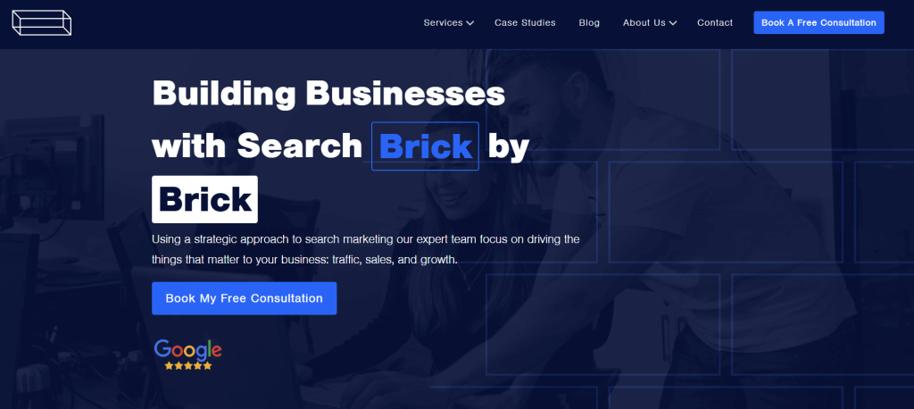 A screenshot of the Brick Digital website.
