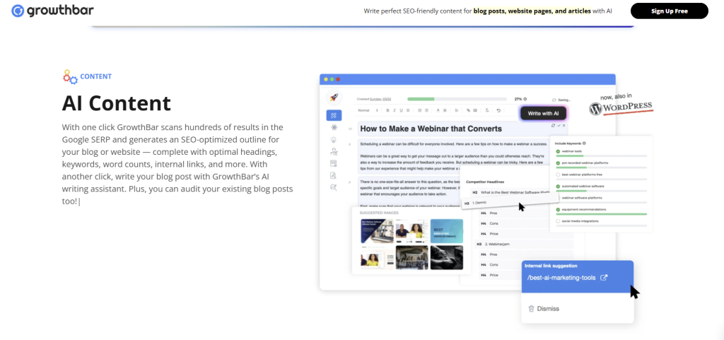 An overview of the GrowthBar desktop.
