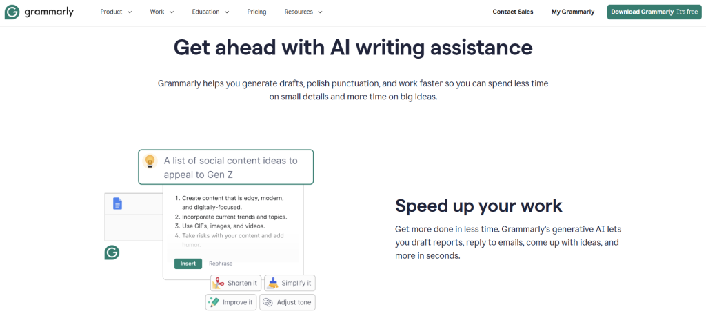 An overview of the Grammarly AI desktop.